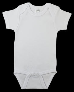 White Interlock Short Sleeve Onezies 0010B