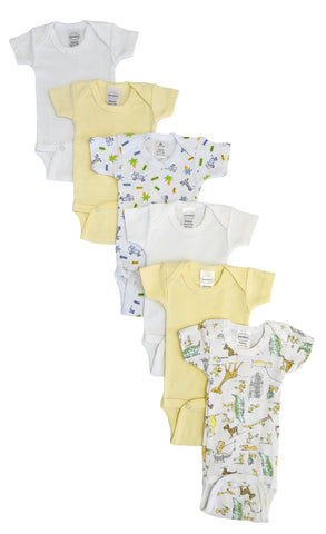 Baby Boy, Baby Girl, Unisex Short Sleeve Onezies Variety (Pack of 6) NC_0231