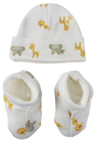 Baby Boy, Baby Girl, Unisex Infant Caps, Booties - 2 pc Set  NC_0250