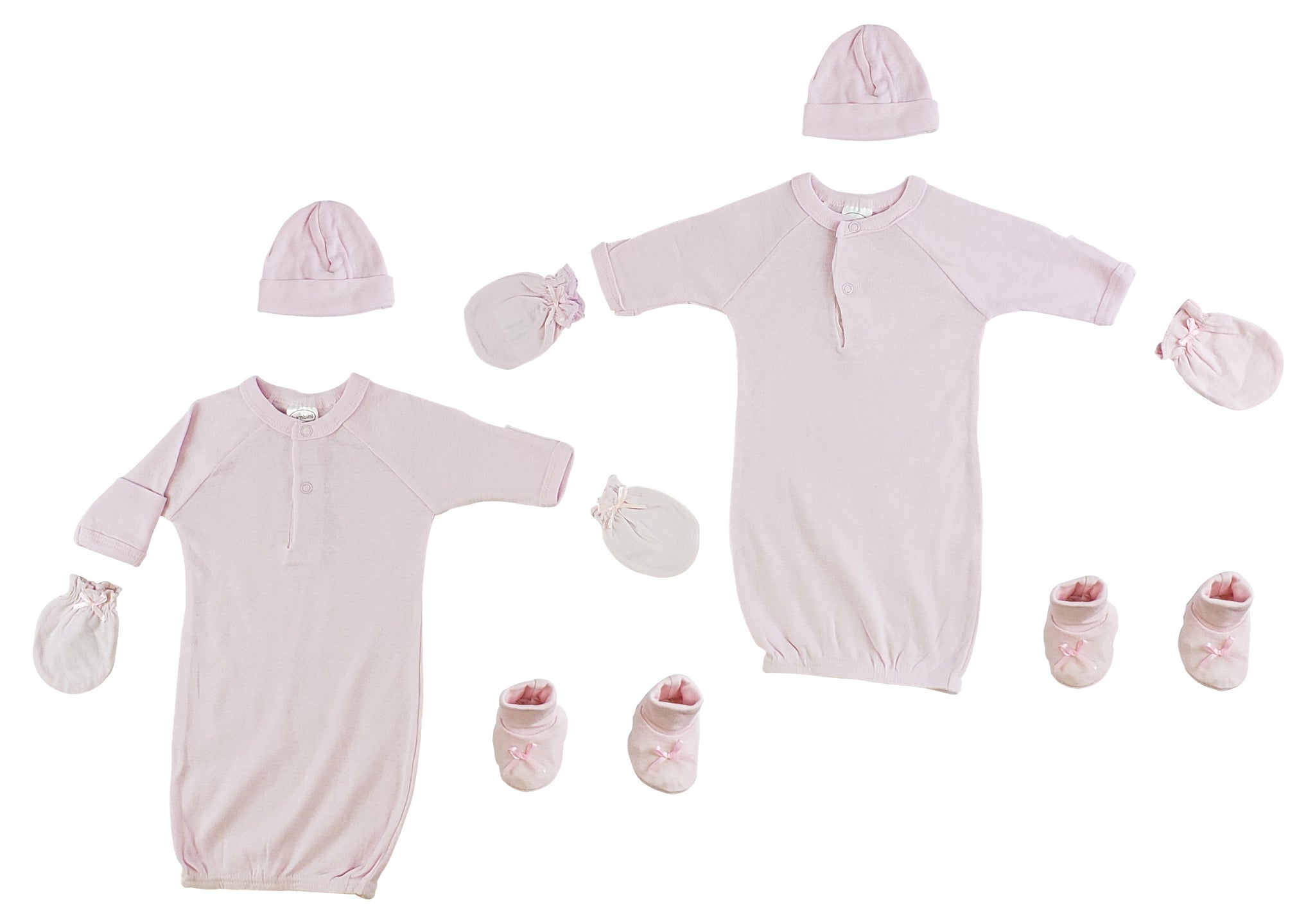 Preemie Gown, Cap, Mittens and Booties - 8 pc Set CS_0066