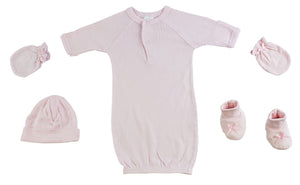 Preemie Gown, Cap, Mittens and Booties - 4 pc Set CS_0065