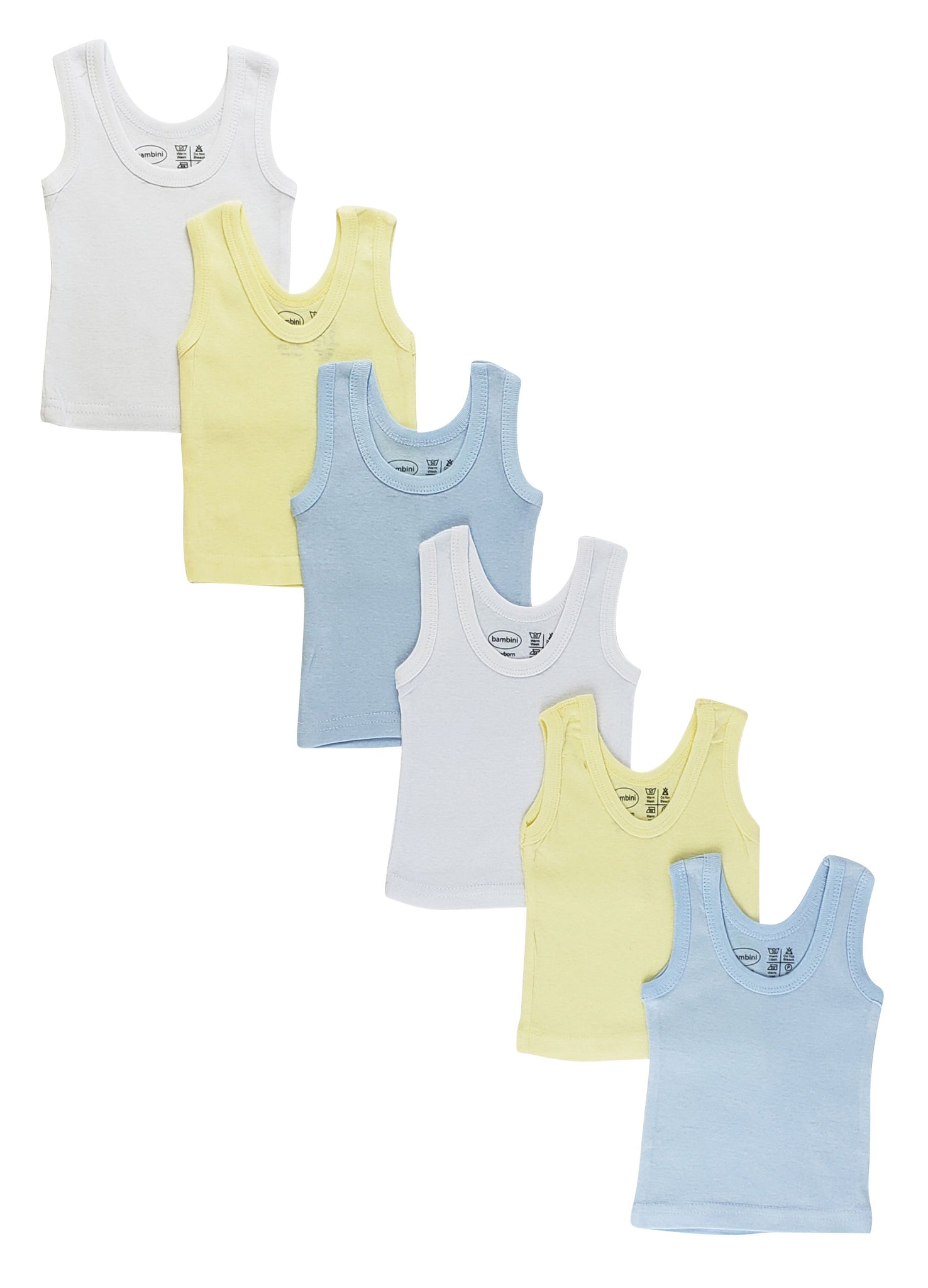 Boys Six Pack Pastel Tank Top 0356Pack