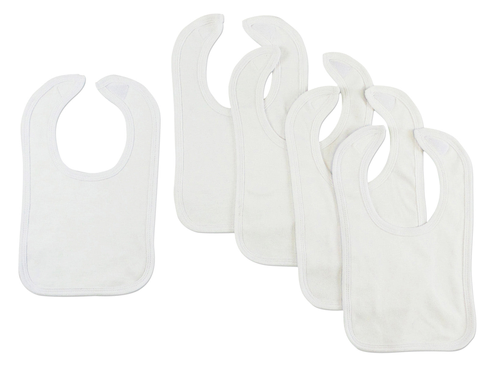 White Interlock Bib (Pack of 5) White.1023.5.Packs