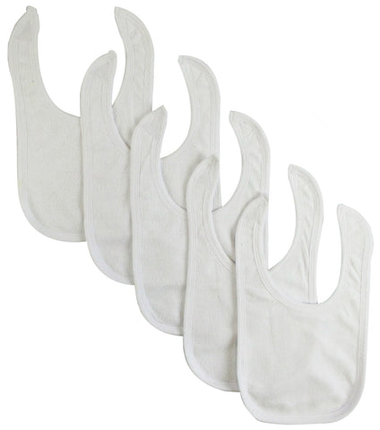 Solid White Bib (Pack of 5) White.1024.5.Packs