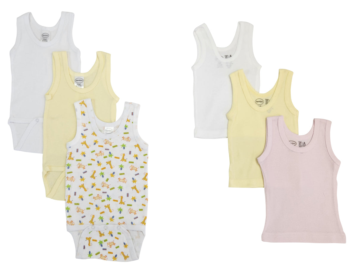 Unisex Baby 6 Pc Onezies and Tank Tops NC_0505