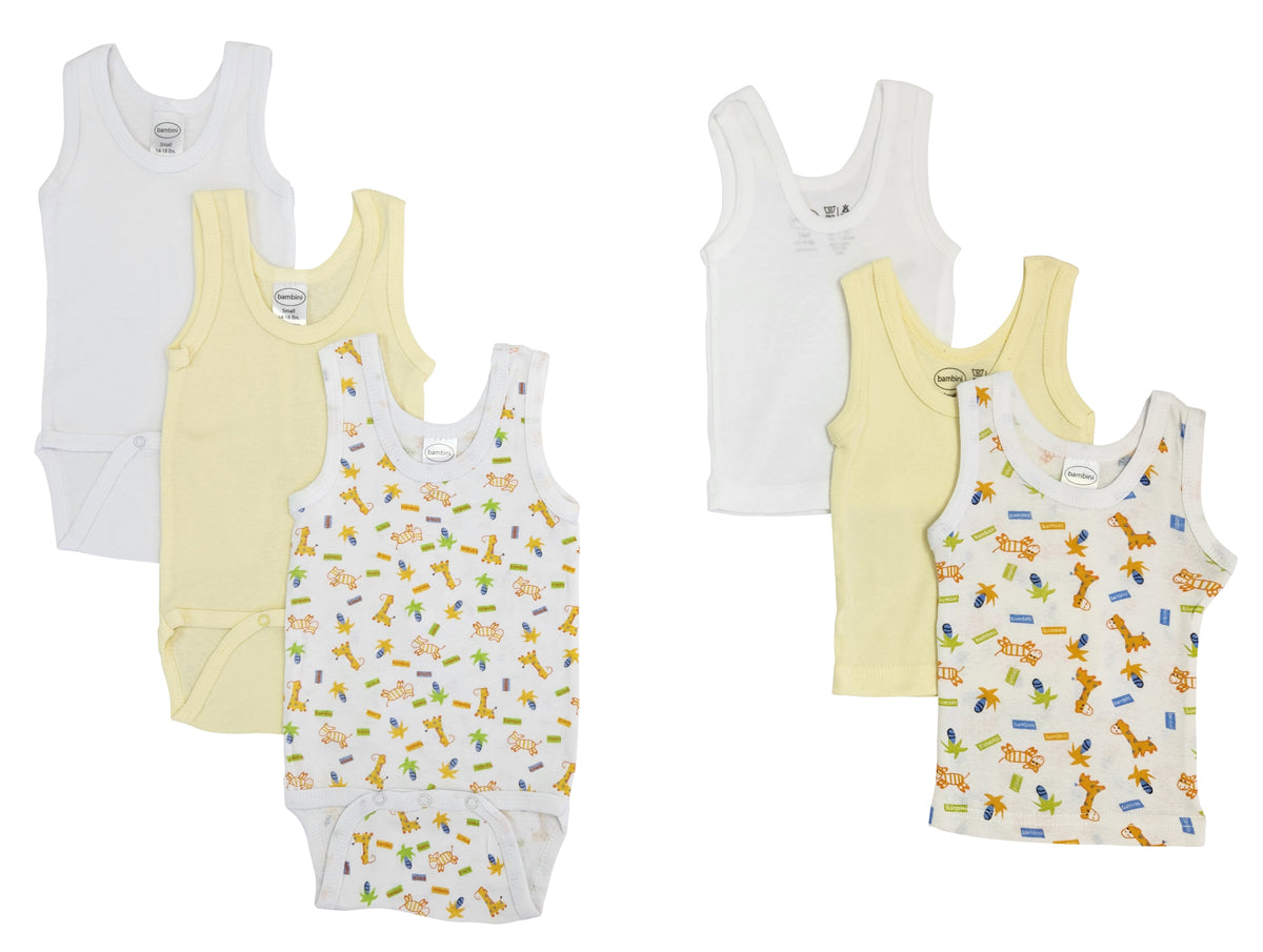 Unisex Baby 6 Pc Onezies and Tank Tops NC_0506