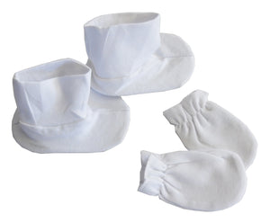 White Infant Mittens and Booties 110Pack