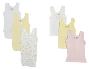 Unisex Baby 6 Pc Onezies and Tank Tops NC_0515