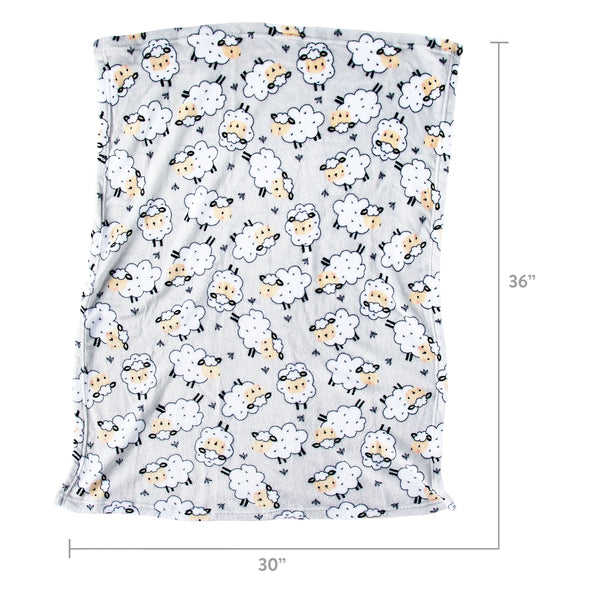 Grey Sheep Plush Baby Blanket,Infant Unisex, 30" X 36"