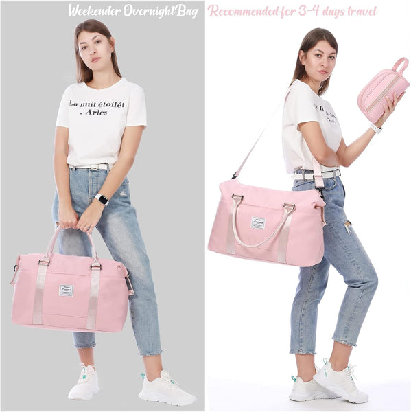 Weekender Bag for Women Cute Travel Tote Bag Gym Duffel Bag with Toiletry Bag Carry on Bag Overnight Hospital Bag