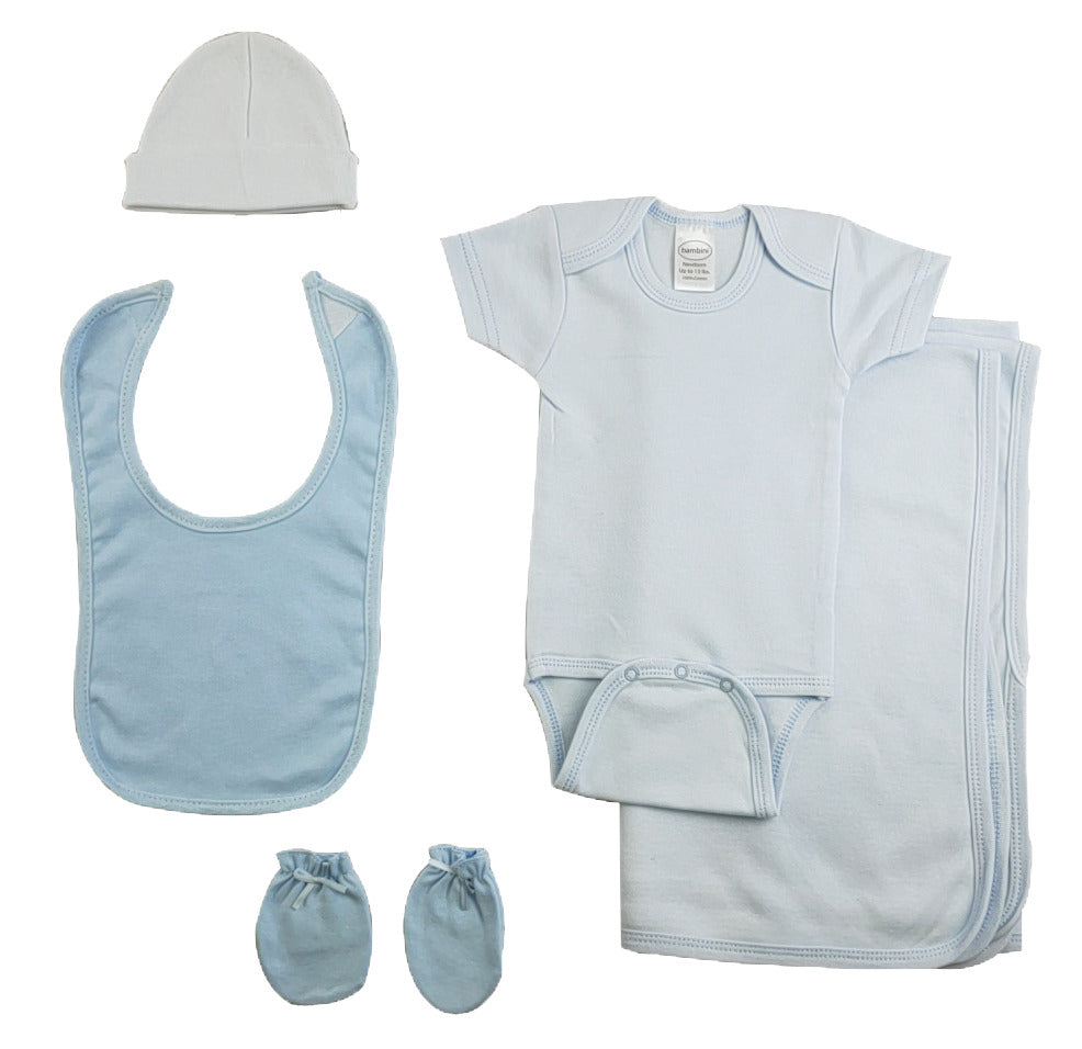 Boys 5 Piece Blue Layette Set CS_0188