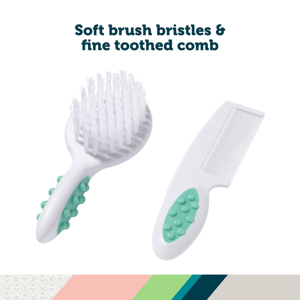 Safety 1ˢᵗ Soft Grip Brush & Comb, Artic Blue