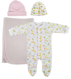 Girls Newborn Baby 4 Pc Layette Sets NC_0960