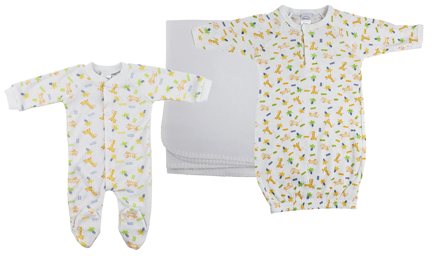 Unisex Newborn Baby 3 Pc Layette Sets NC_0966