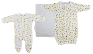 Unisex Newborn Baby 3 Pc Layette Sets NC_0966