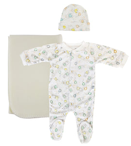 Unisex Newborn Baby 3 Pc Layette Sets NC_0968