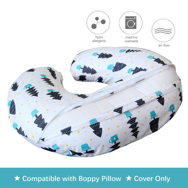 Nursing Pillow Cover 2 Pack Safely with Zipper Cover Fit Boppy Pillow Breathable & Soft | Breastfeeding/Positioner Slipcover | Machine Washable Jungle