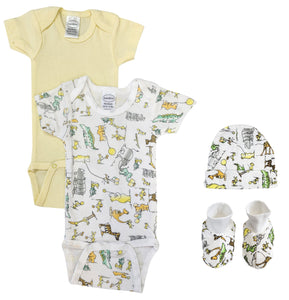 Unisex Newborn Baby 4 Pc Layette Sets NC_0560