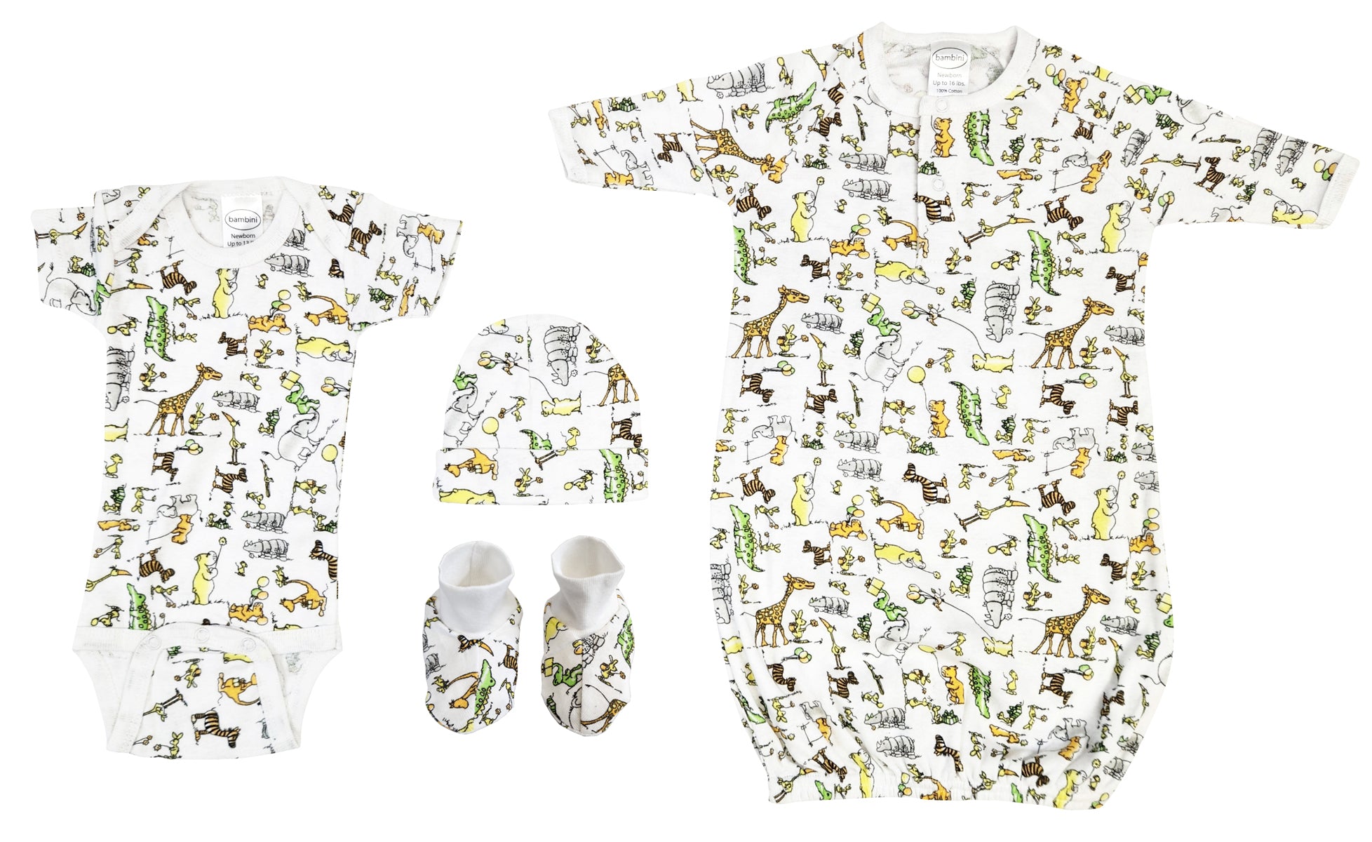 Unisex Newborn Baby 4 Pc Layette Sets NC_0581