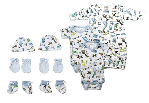 Newborn Baby Boys 9 Pc Layette Baby Shower Gift Set LS_0078