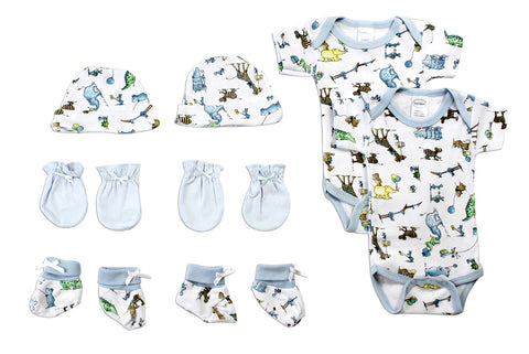 Newborn Baby Boys 8 Pc Layette Baby Shower Gift Set LS_0077