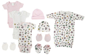 Newborn Baby Girl 9 Pc Layette Sets NC_0585