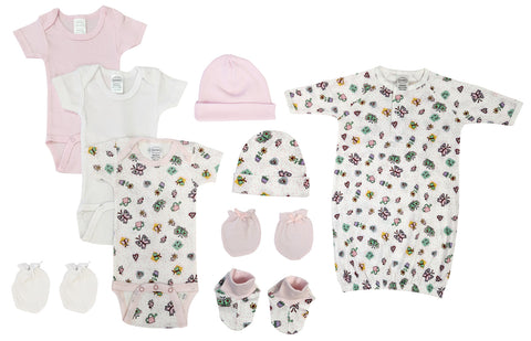 Newborn Baby Girl 9 Pc Layette Sets NC_0585