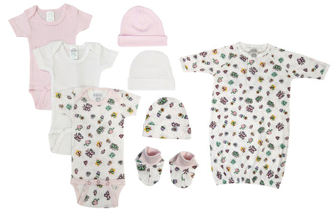 Newborn Baby Girl 8 Pc Layette Sets NC_0586