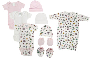 Newborn Baby Girl 9 Pc Layette Sets NC_0588