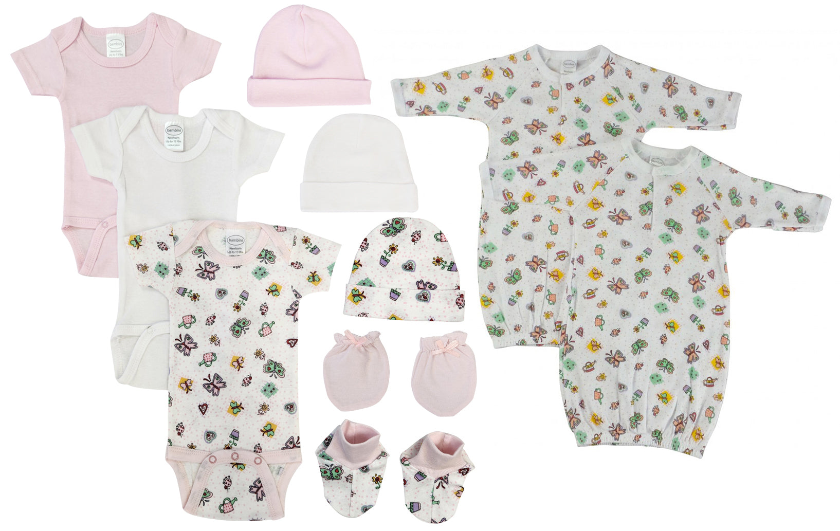 Newborn Baby Girl 10 Pc Layette Sets NC_0593