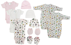 Newborn Baby Girl 10 Pc Layette Sets NC_0593