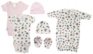 Newborn Baby Girl 6 Pc Layette Sets NC_0599