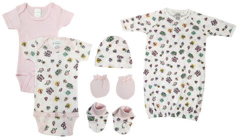 Newborn Baby Girl 6 Pc Layette Sets NC_0600