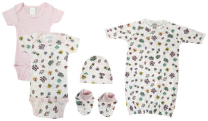 Newborn Baby Girl 5 Pc Layette Sets NC_0598