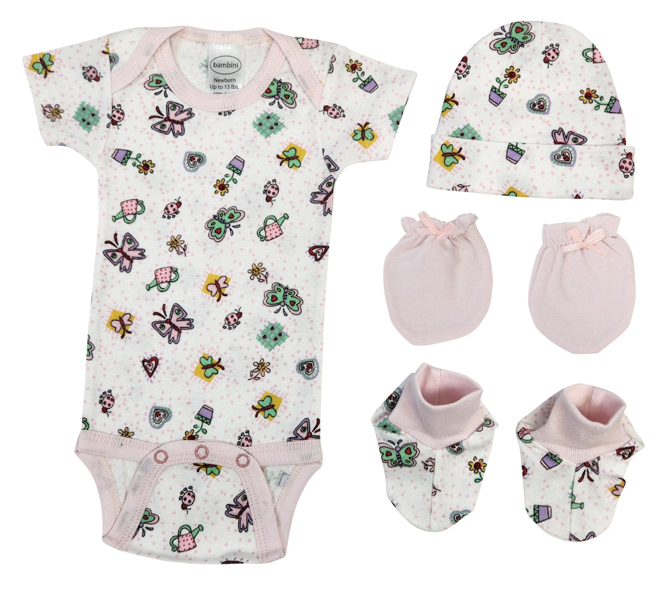 Newborn Baby Girl 4 Pc Layette Sets NC_0606