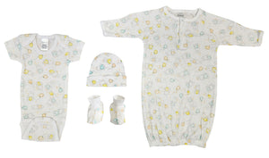 Unisex Newborn Baby 4 Pc Layette Sets NC_0671