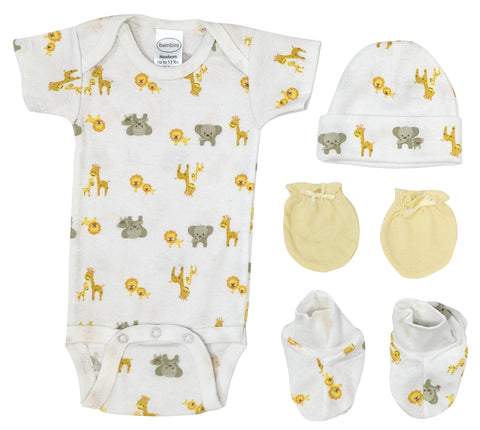 Unisex Newborn Baby 4 Pc Layette Sets NC_0690