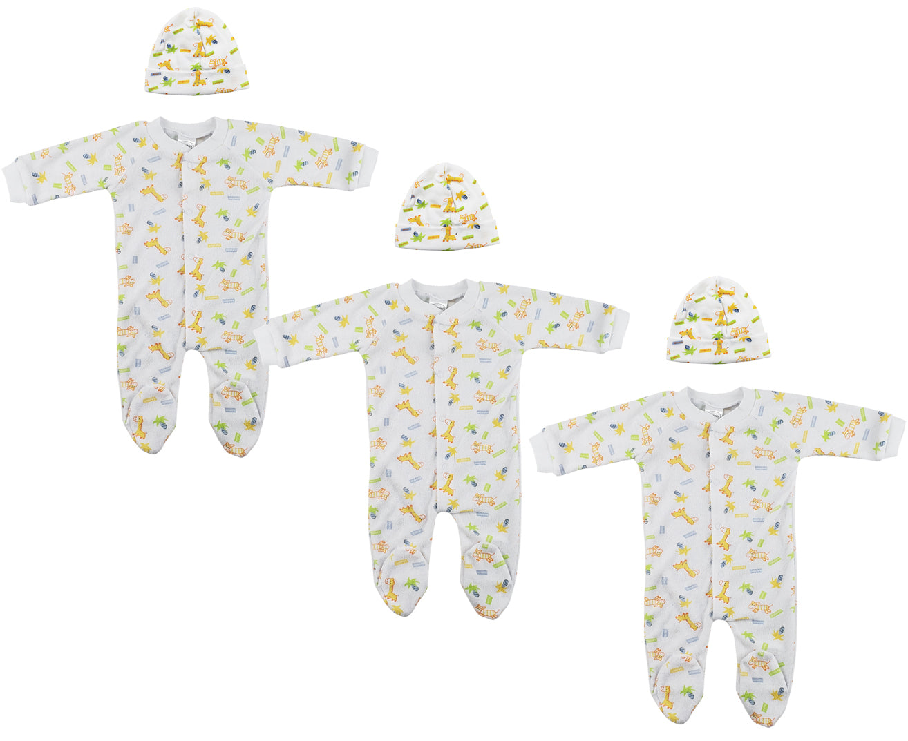 Unisex Closed-toe Sleep & Play with Caps (Pack of 6 ) NC_0707