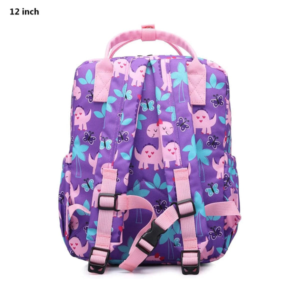 Cute Toddler Preschool Backpack Dinosaur Unicorn School Book Bag for Girls, Boys, Kids, Kindergarten Nursery Travel Bag with Chest Strap(Purple Dinosaur)