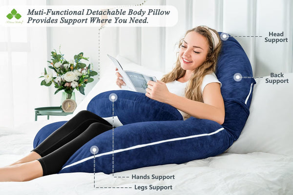 Pregnancy Pillow, Maternity Body Pillow for Pregnancy, H Shaped Pregnancy Pillows for Sleeping with Body Pillow Velvet Cover