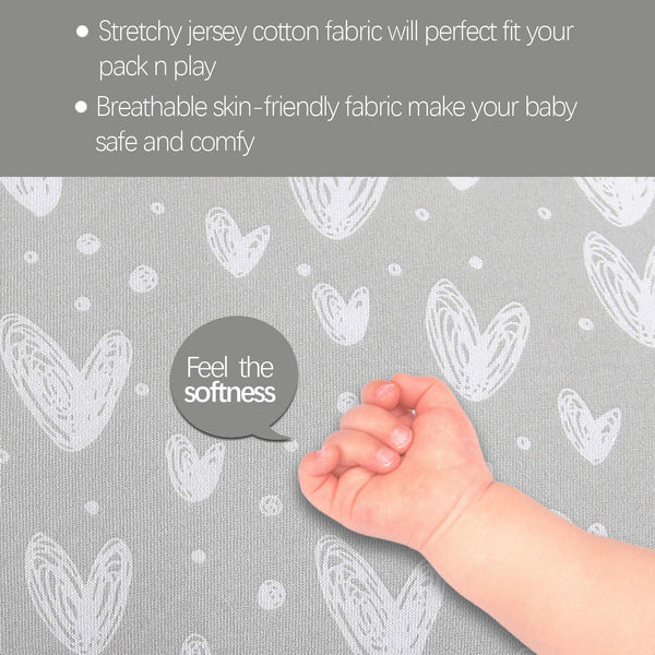 Nursing Pillow Cover 2 Pack Compatible with Boppy Pillow, 100% Jersey Cotton with Large Zipper Super Soft & Breathable & Skin Friendly for Moms/Kids, Grey & White