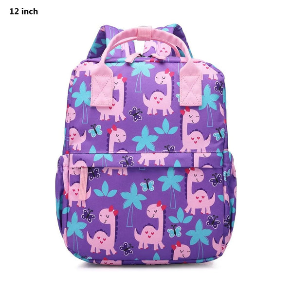 Cute Toddler Preschool Backpack Dinosaur Unicorn School Book Bag for Girls, Boys, Kids, Kindergarten Nursery Travel Bag with Chest Strap(Purple Dinosaur)