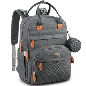 Baby Diaper Bag Backpack, Waterproof Travel Bag, Unisex, Dark Gray