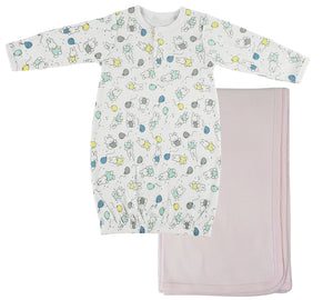 Print Infant Gown and Recieving Blanket CS_0108