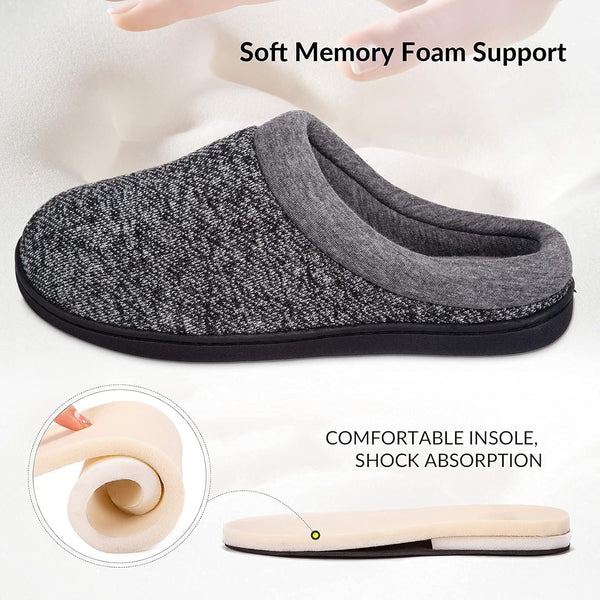 Women'S Warm Cotton Knit Memory Foam Slippers Soft Yarn House Slippers with anti Slip Sole