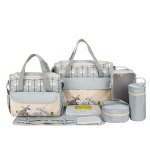 Soho Animals Diaper Tote Bag 10Pc, Rabbits Gray