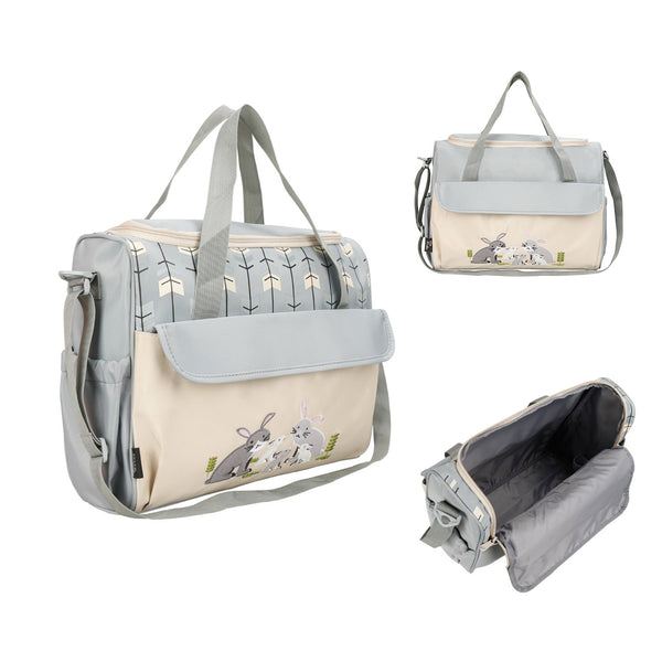 Soho Animals Diaper Tote Bag 10Pc, Rabbits Gray