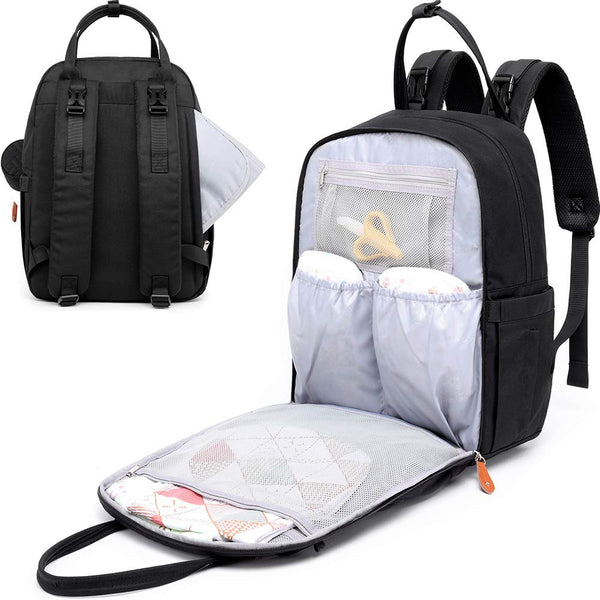 Diaper Bag Backpack - Tote - Multi Function Waterproof Diaper Bag, Travel Essentials Baby Bag with Changing Pad, Stroller Straps & Pacifier Case - Unisex, Black