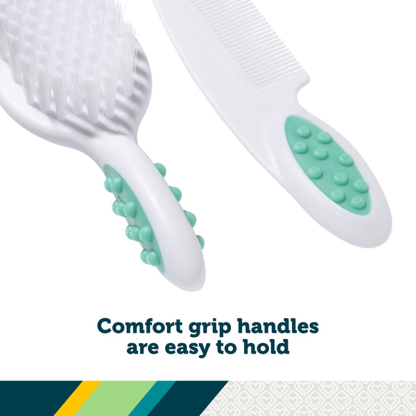 Safety 1ˢᵗ Soft Grip Brush & Comb, Artic Blue