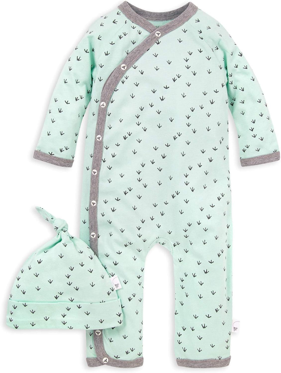 Baby Boy'S Romper Jumpsuit, 100% Organic Cotton One-Piece Short Shortall, Long Sleeve Coverall, Tweet Feet, 9 Months